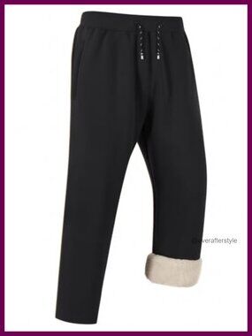 Fleece Lined Sherpa Lined Sweatpants Joggers Winter Warm Running Pants